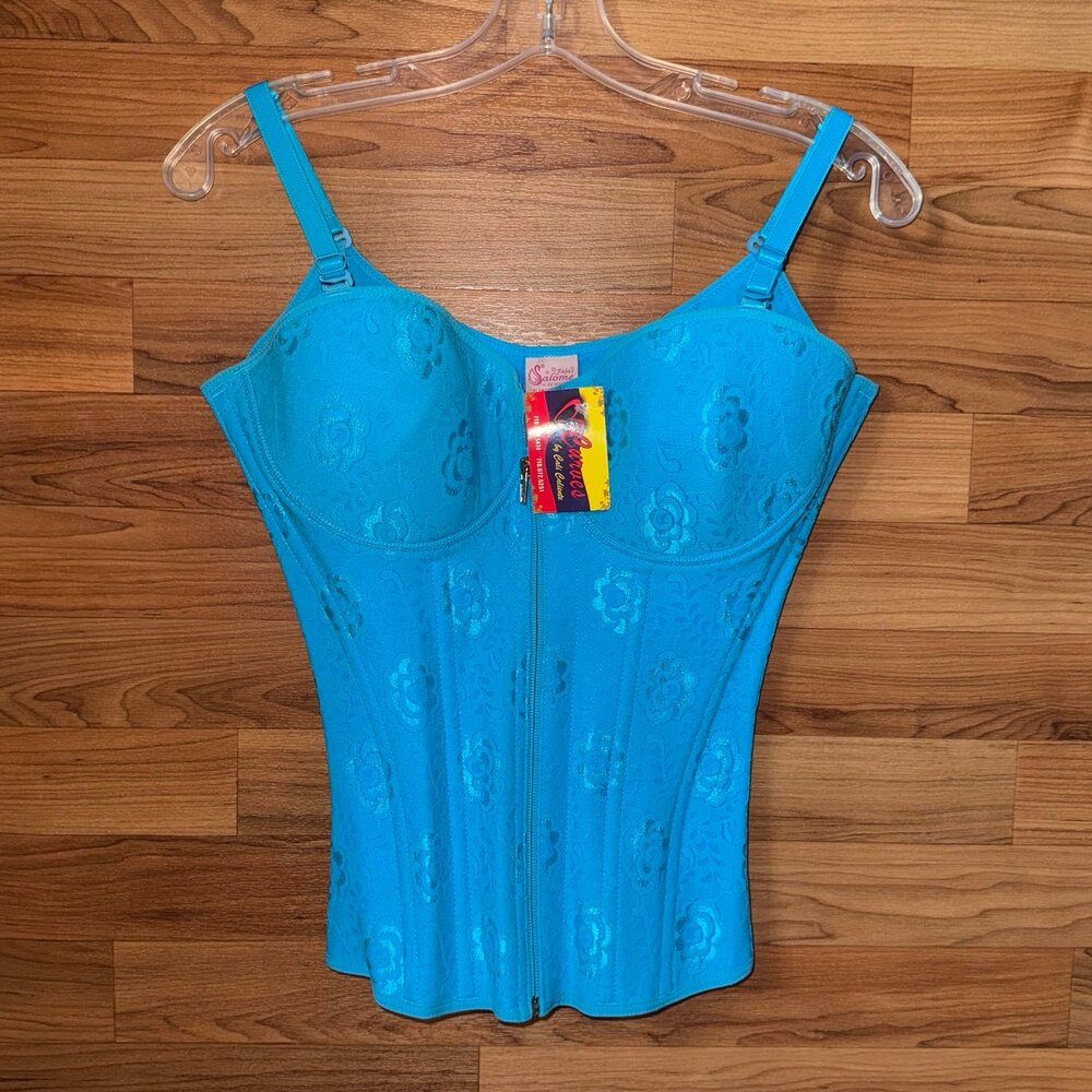 Fajas Salome Blue Corset Top Shapewear Bustier Size L Women NWT Made in Colombia